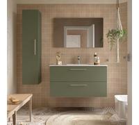 Ensemble Salle De Bains Silane 100 2 Tiroirs Green Satin - SALGAR 113591