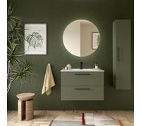 Ensemble Salle De Bains Silane 80 2 Tiroirs Green Satin - SALGAR 113587