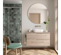 Ensemble Salle De Bains Vima 100 2 Tiroirs Chêne Naturel - SALGAR 113636