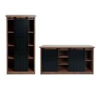 Ensemble salon Armoire et sideboard MENDLER HWC-K75 aspect bois métal industriel brun Bois G