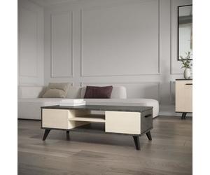 Ensemble salon - Banc TV, Table basse - KENT - Chêne de fil / Sidewalk - DEMEYERE