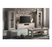 Ensemble Salon complet Aspect Chêne Blanchi et Chêne clair - NASHVIL -