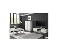 PIRALIA - Ensemble Salon complet Aspect Marbre Blanc -