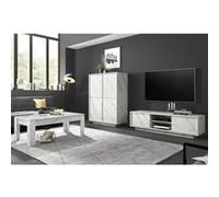 PIRALIA - Ensemble Salon complet Aspect Marbre Blanc
