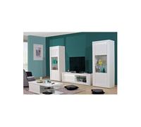 Ensemble Salon Complet Laqué Blanc et Leds - DAYTON WHITE -