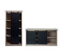 Mendler Ensemble Salon composé d'une Armoire et d'un Sideboard HWC-K75 Industrial Naturel