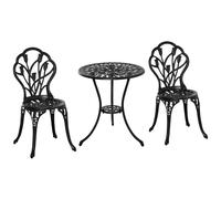 Outsunny - ensemble salon de jardin - Aluminium - 60x60x67cm - Noir
