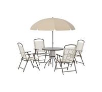 Outsunny - salon de jardin - Acier - 80x80x69.5cm - Marron
