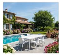 Ensemble Salon de Jardin Arret Dmora, en Plastique Blanc