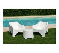 Ensemble Salon de Jardin Cormons Dmora, en Plastique Blanc