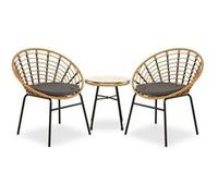 Ensemble salon de jardin Table et 2 chaises bistro Beige G