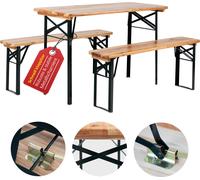 Ensemble Salon de Jardin Table et Chaise de Exterieur Balcon Bois Pliables 117cm