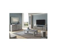 CLARK - Ensemble Salon Effet Marbre Meuble TV + Buffet + Table Basse -