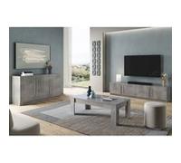 CLARK - Ensemble Salon Effet Marbre Meuble TV + Buffet + Table Basse -