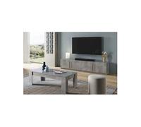 Ensemble Salon Effet Marbre Meuble TV + Table Basse - CLARK -