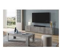 CLARK - Ensemble Salon Effet Marbre Meuble TV + Table Basse -