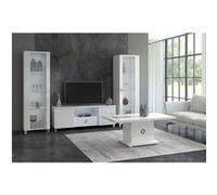 Ensemble Salon Laqué Blanc Brillant avec Leds - MARIKA - ALTOBUY Blanc G