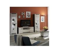 Ensemble Salon Moderne effet Béton Laqué Gris - BRISE -