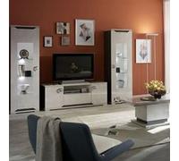 BRISE - Ensemble Salon Moderne effet Béton Laqué Gris -