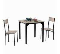 Ensemble Salon Vintage- Table à Manger avec 2 chaises pour Balcon, Salle à Manger ou Salon - Meuble Compact