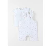 Ensemble salopette avec t-shirt coton blanc 1M(54CM)