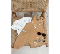 Ensemble Salopette Bébé En Coton Gaufré Et T-shirt Mini Rêve Ocre 9M(71CM)