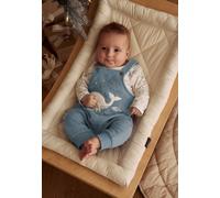Ensemble salopette bébé en coton matelassé et t-shirt petite balade bleu 9M(71CM)
