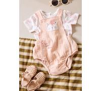Ensemble Salopette Bébé En Gaze De Coton Et T-shirt Louison Rose 1M(54CM)