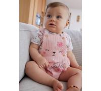 Ensemble salopette bébé en gaze de coton et t-shirt petit safari rose 24M(86CM)