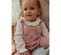 Petit Béguin - Ensemble salopette bébé en molleton et t-shirt Miss Chatchatchat