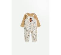Ensemble Salopette Bébé En Molleton Et T-shirt Moka Ecru 24M(86CM)