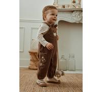 Ensemble salopette bébé en sherpa et t-shirt câlins marron 1M(54CM)
