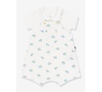 Ensemble salopette + body bébé imprimé/blanc 12M(74CM)