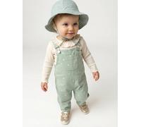 Ensemble salopette T-shirt bébé cœur vert d'eau 3M(60CM)