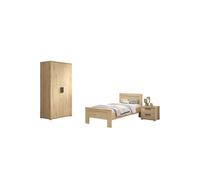 Ensemble sam - lit + chevet + armoire 2p