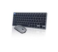 Ensemble sans fil BLUESTORK Pack Mini Clavier AZERTY compact + Souris ambidextre DPI 800/1600 Bluetooth & Dongle 2,4 GHz Gris/Noir