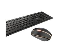 CHERRY Clavier DW 9100 SLIM universel avec souris – RF sans fil + Bluetooth – AZERTY Français Noir