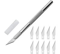Ensemble Scalpel,Precision Cutter Scalpel Avec 10 Lames,Couteau Pour Loisirs Créatifs,Cutter De Précisioncouteau Artisanal Pour L'Artisanat Découpe De Travail D'Art Bricolage Sculpture