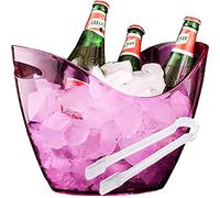 Ensemble Seau à Glace et Pinces en Plastique Rigide Transparent, Seau Isotherme pour Boissons, seaux à Glace pour Le Camping