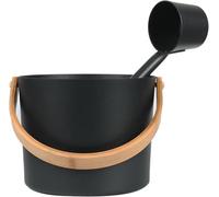 Ensemble seau et louche pour sauna, 7 L, en aluminium, accessoires de spa de style finlandais, seau de sauna finlandais avec louche à long manche pour la salle de bain à domicile, centre de spa ou hôt