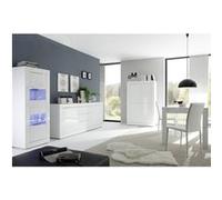 OTELLO - Ensemble Séjour avec Buffet 2 Portes 3 Tiroirs Finition Blanc Laqué Weiss - Altobuy Blanc