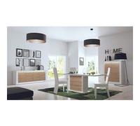 DAYTON OAK - Ensemble Séjour avec Table Allongeable 180-225cm + Leds -