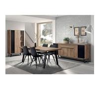 CARSON - Ensemble Séjour Complet avec Table 170cm Piètement Métal A - Altobuy Marron G