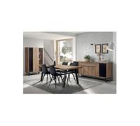 CARSON - Ensemble Séjour Complet avec Table 230cm Piètement Métal A - Altobuy Marron G