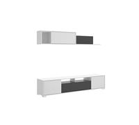 Ensemble sejour de 3 elements coloris blanc brillant/graphite --