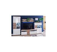 Ensemble séjour de 4 éléments coloris blanc brillant / chêne