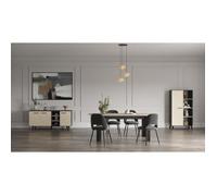 Ensemble séjour - Enfilade, Buffet haut, Table allonge - KENT - Chene de fil / Sidewalk -