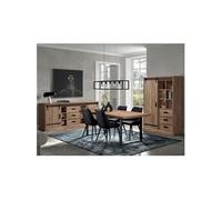 CEDRA - Ensemble Séjour Industriel Complet avec Table 170cm Piètement U - Altobuy Marron G
