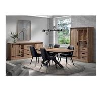 CEDRA - Ensemble Séjour Industriel Complet avec Table Ovale 200cm -