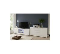 Ensemble séjour Meuble Tv 180 cm Buffet 210 cm 2 portes 3 tiroirs BASICO laqué